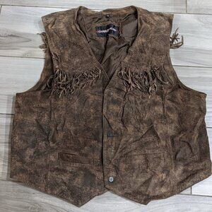 Vintage Charles Klein Leather Fringe Vest